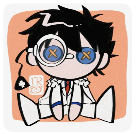 Kaito Kid Chibi Button Eye Sticker